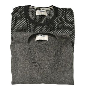 Old Navy Men's Crewneck Sweater Duo - Black and Gray - NWOT